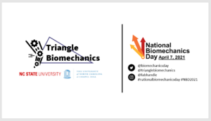 Logo for Triangle Biomechanics from UNC Chapel Hill and NC State University. Logo for National Biomechanics Day.